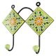 Pea Green Wheel Flower Ceramic Tile Hook
